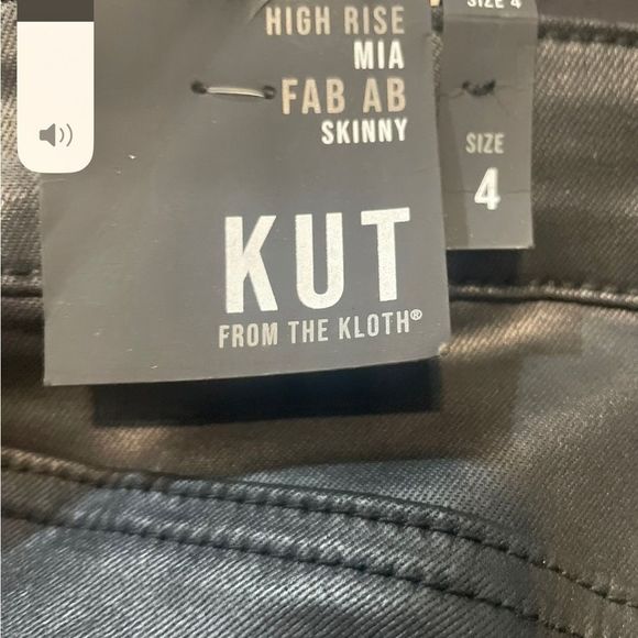 Kut from the Kloth Mia Coated High-Rise Fab AB Toothpick Skinny Black Pants - Picture 4 of 4